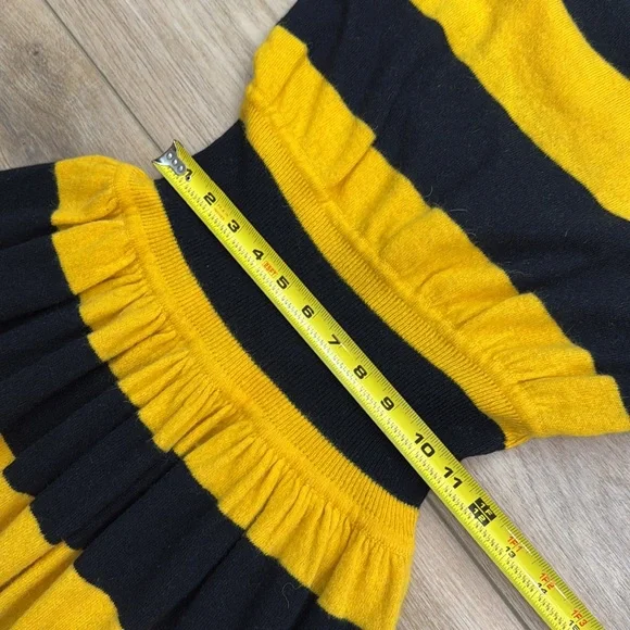Vintage Nicole Miller Wool Bumblebee Stripe Midi Dress Sweater‎ Statement Twee - Picture 12 of 12